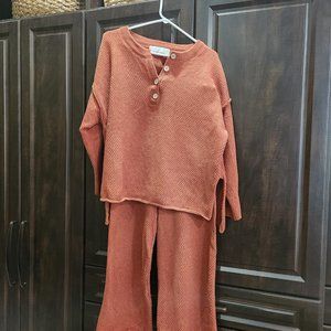 Free People Beach Hailee 2 Piece Sweater Set in Rust (XS)